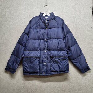 VINTAGE Camel Men Puffer Jacket XL Blue Ripstop Goose‎ Down READ